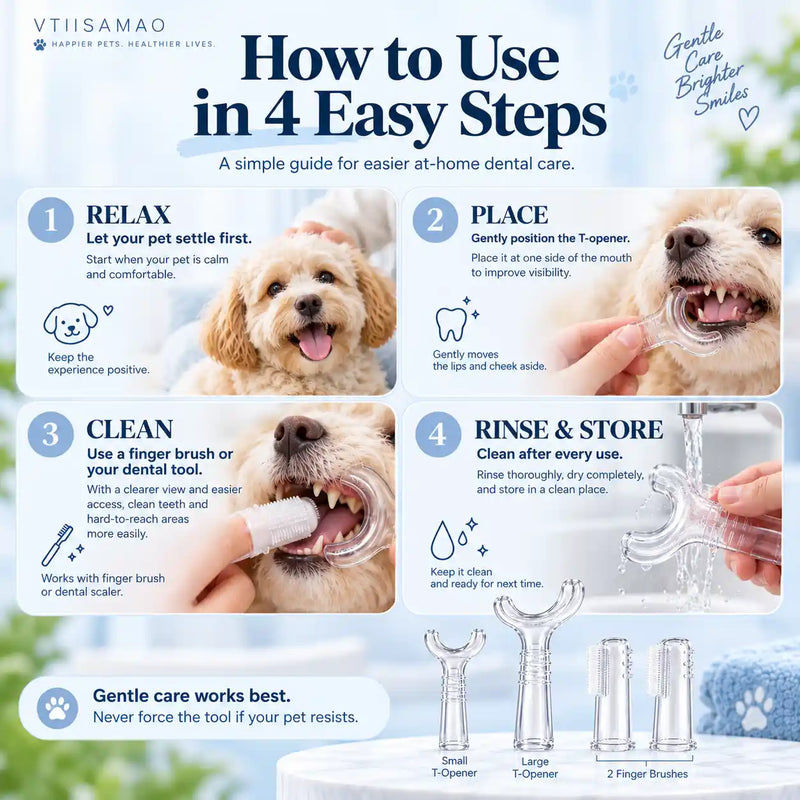 Clear Dental Access Set for Dogs & Cats – 4 Piece