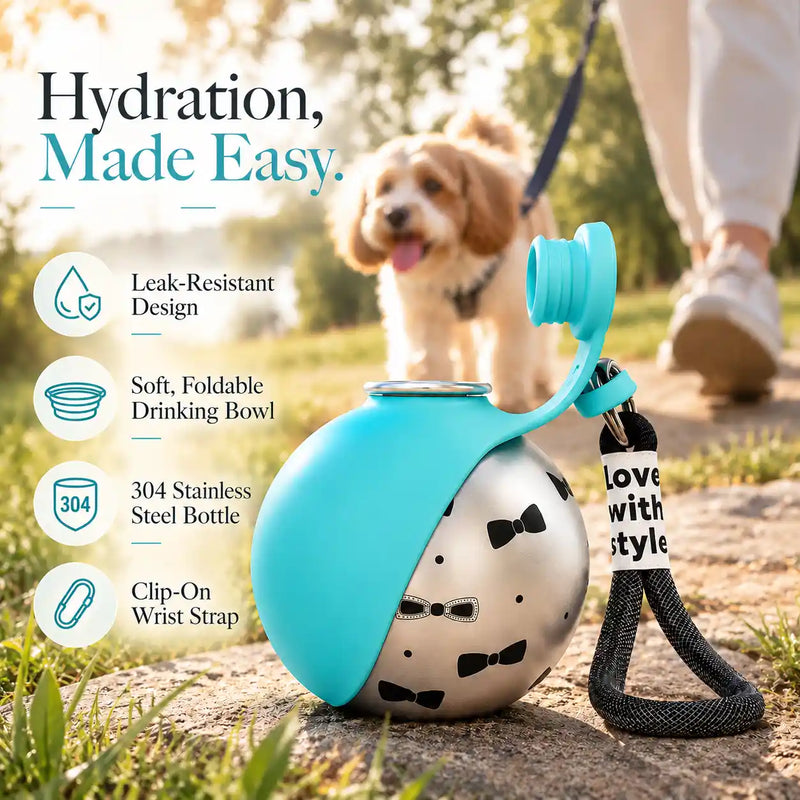 PawSip Travel Bottle – Portable Dog Water Bottle with Fold-Out Bowl