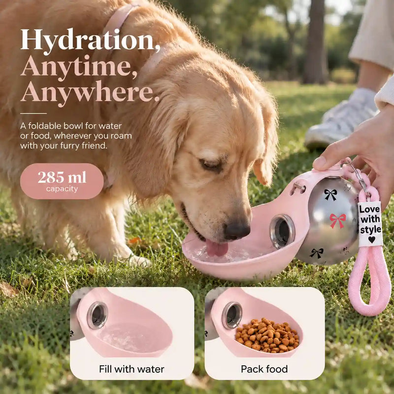 PawSip Travel Bottle – Portable Dog Water Bottle with Fold-Out Bowl