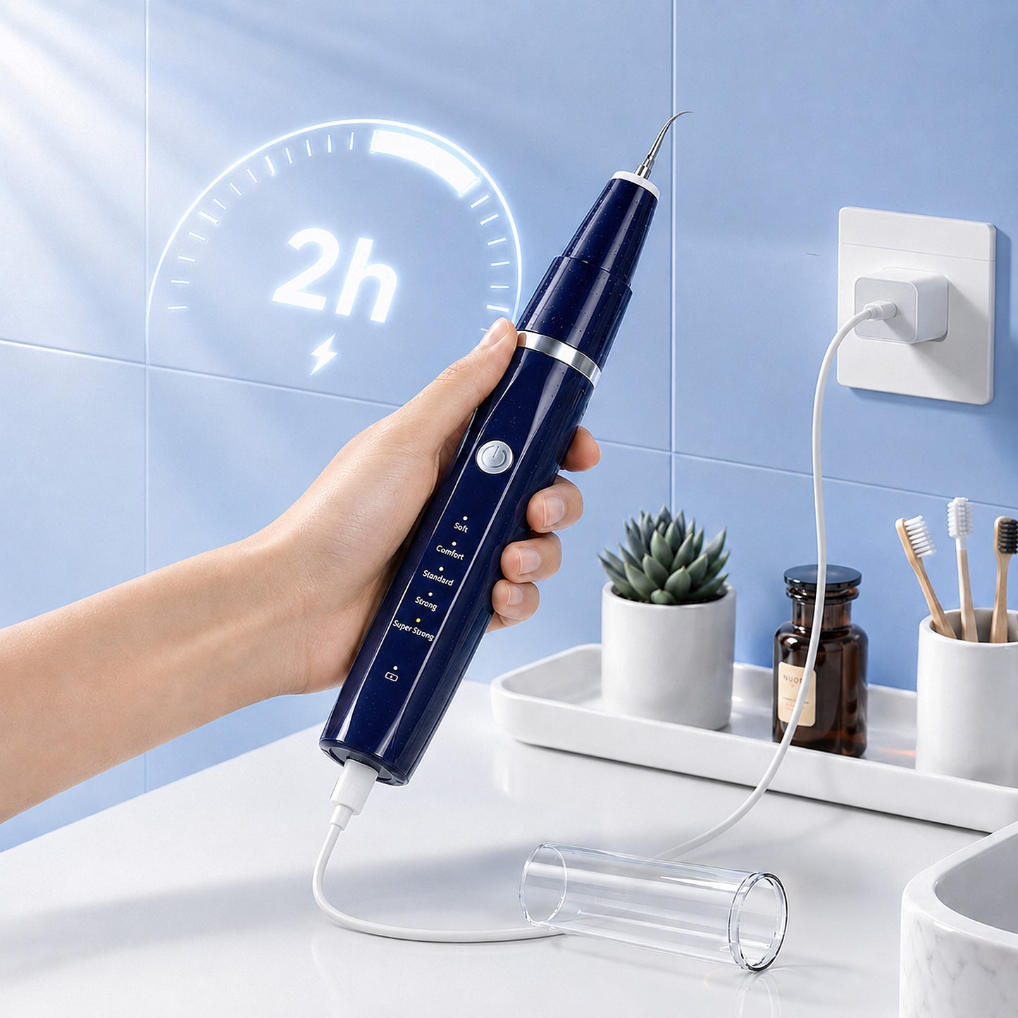 Vtiisamao Electric Plaque Remover for Teeth (ORAL Lite) - One-Button Dental Cleaner