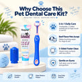 Pet Dental Care Kit for Dogs & Cats – Beef Flavor Toothpaste & 3-Sided Toothbrush | VTIISAMAO