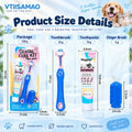 Pet Dental Care Kit for Dogs & Cats – Beef Flavor Toothpaste & 3-Sided Toothbrush | VTIISAMAO