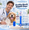 Pet Dental Care Kit for Dogs & Cats – Beef Flavor Toothpaste & 3-Sided Toothbrush | VTIISAMAO