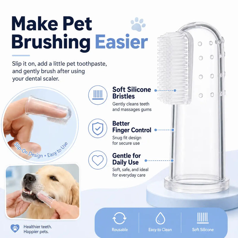 Vtiisamao Complete Pet Dental Care Kit — At-Home Tartar Remover for Dogs & Cats