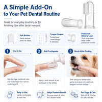 Vtiisamao Complete Pet Dental Care Kit — At-Home Tartar Remover for Dogs & Cats