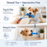 Dog Dental Chew & Cleaning Assistant with Adjustable Safety Cord (2-Pack)