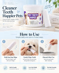Pet Dental Finger Wipes for Dogs & Cats – 60 Count