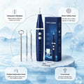 Rechargeable electric dental scaler kit for tartar and plaque removal with ultrasonic vibration technology, safety head and replaceable cleaning tips