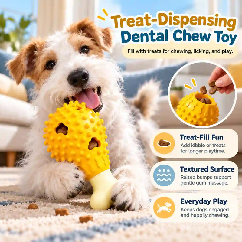 Treat-Dispensing Dental Chew Toy