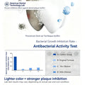 Dental laboratory test graphic showing plaque and tartar cleaning performance of an electric dental scaler