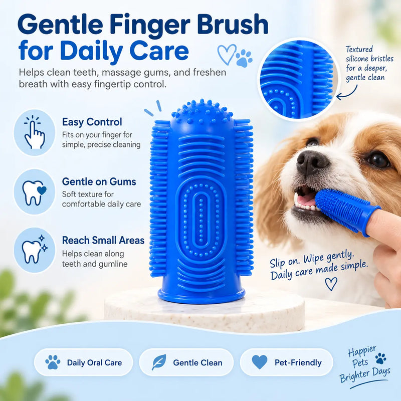 Pet Dental Care Kit for Dogs & Cats – Beef Flavor Toothpaste & 3-Sided Toothbrush | VTIISAMAO