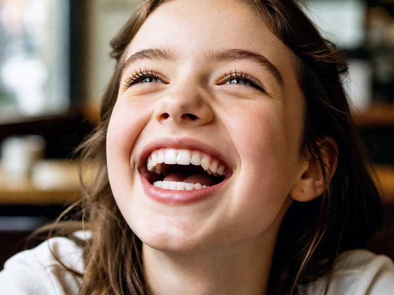 Girl with bright white smile – Vtiisamao electric tartar remover for visible plaque and stain removal